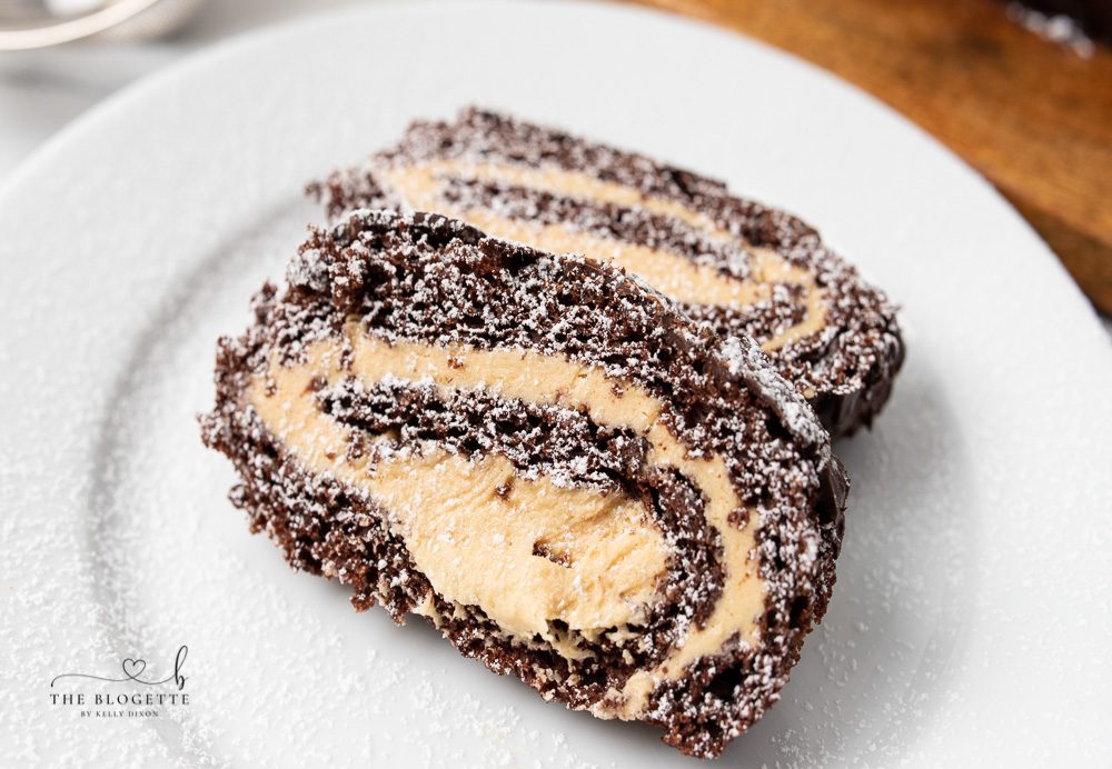 Our Peanut Butter Chocolate Cake Roll is a classic recipe reminiscent of Little Debbie’s Swiss Rolls, but in a larger form and made better with chocolate AND peanut butter.