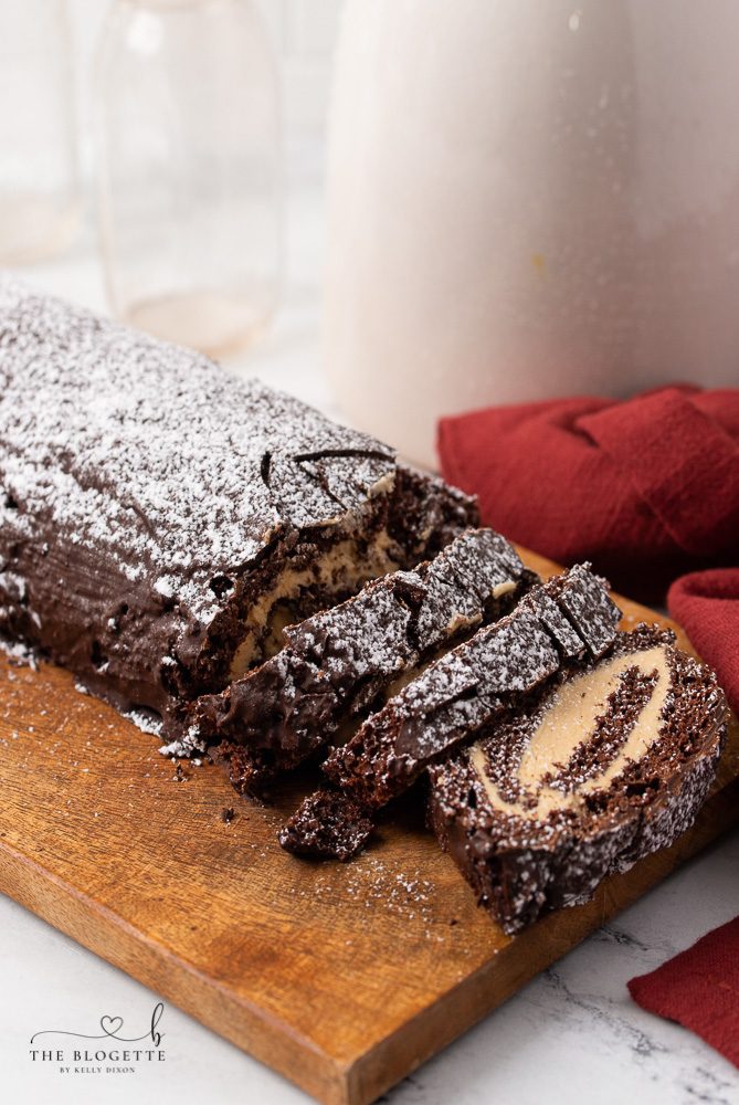 Cake Roll with Peanut Butter Frosting