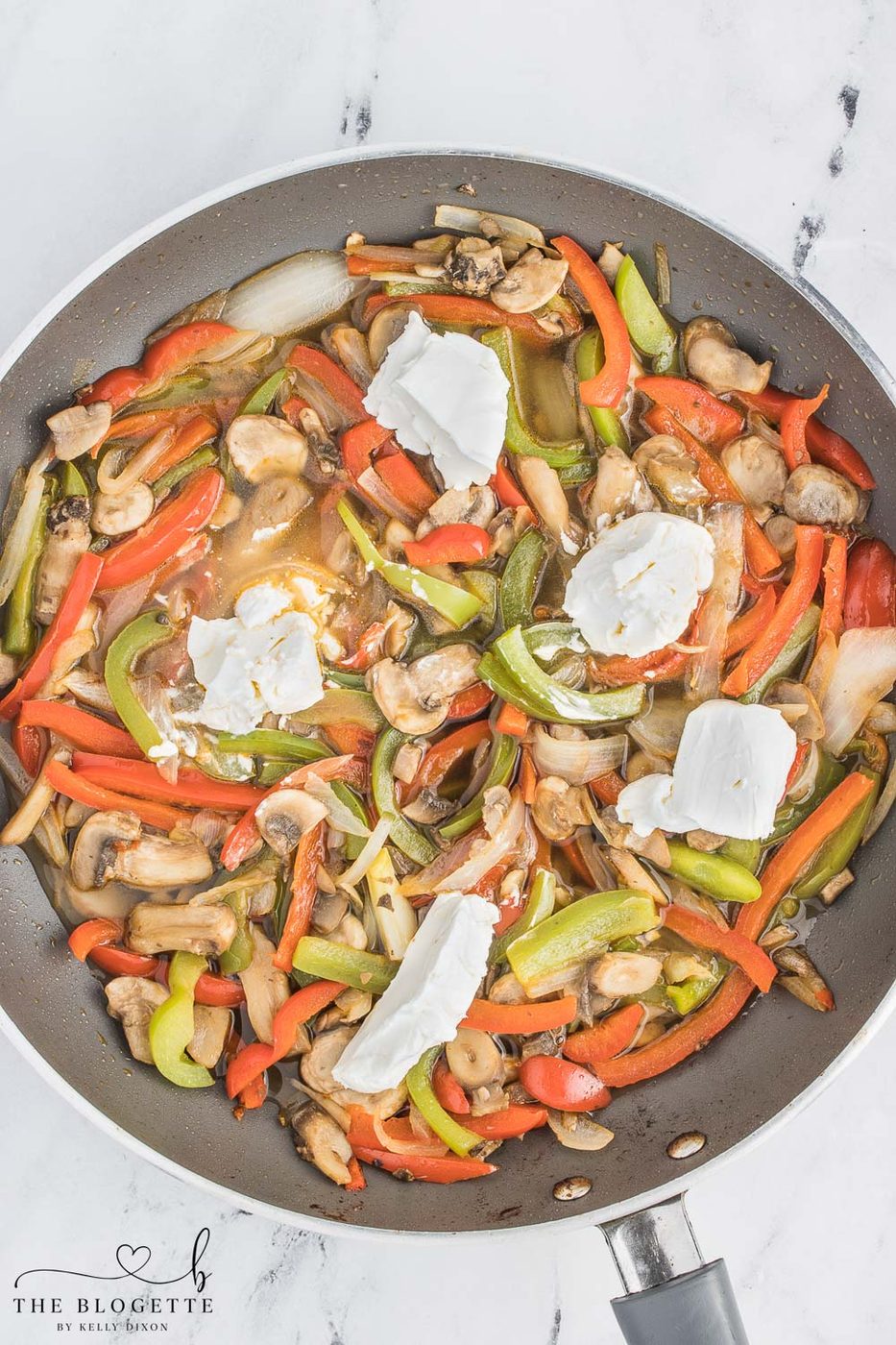 Cheesesteak mixture with cream cheese