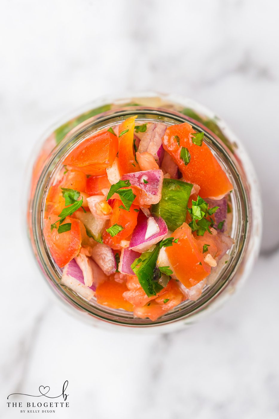 From-scratch salsa in a mason jar