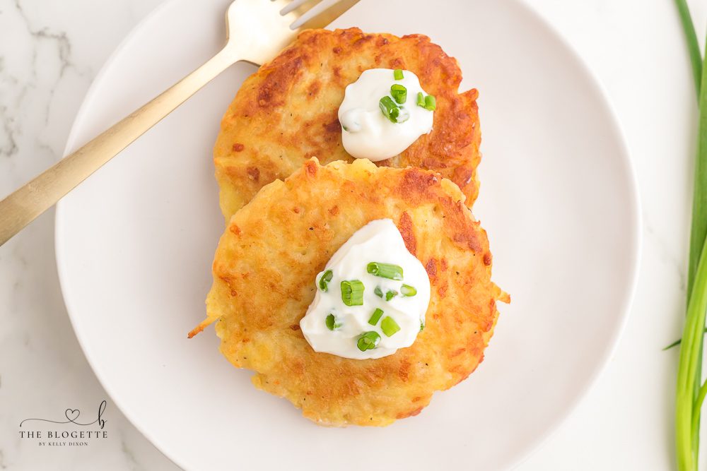 Potato Pancakes are fluffy and cheesy pancakes made with mashed potatoes and pan-fried to crispy golden brown perfection.