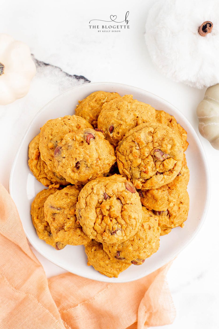 Pumpkin Chocolate Chip Cookies are soft and chewy with just the well-balanced amount of pumpkin flavor and chocolate chips! Pumpkin cookies are so satisfying and wonderful to make for holidays like Thanksgiving and Christmas!