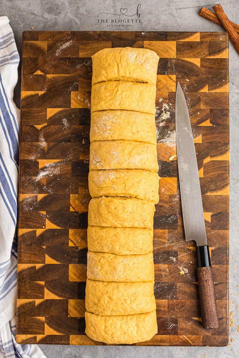 Rolled up cinnamon dough