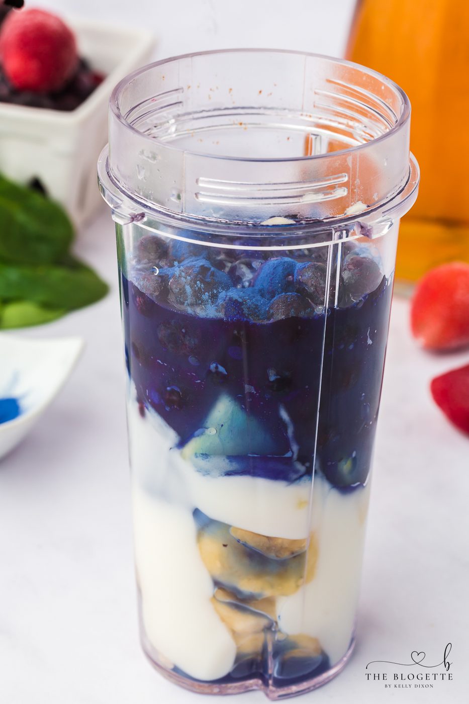 Purple layer of a rainbow smoothie