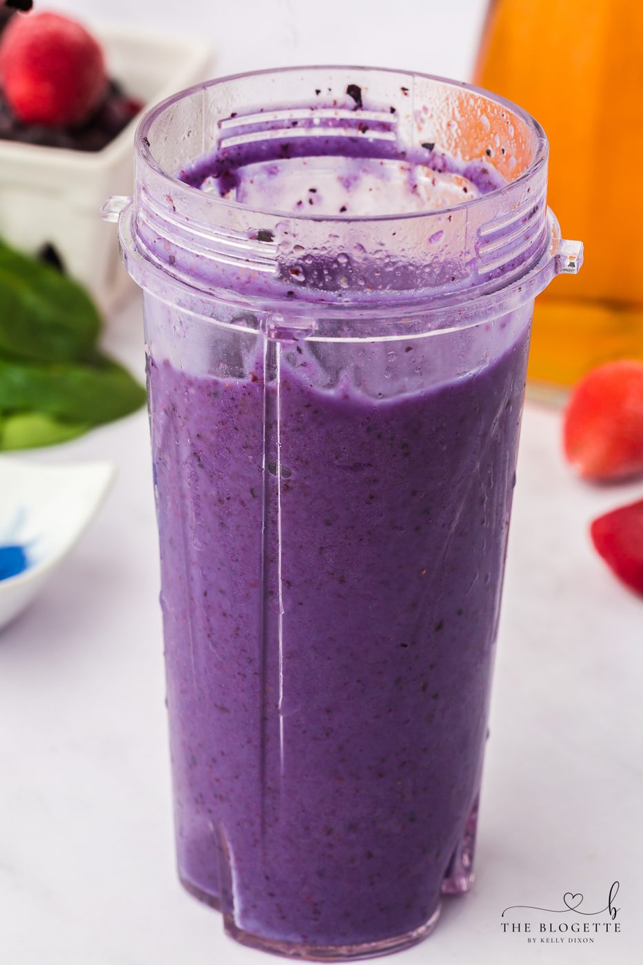 Purple layer of a rainbow smoothie
