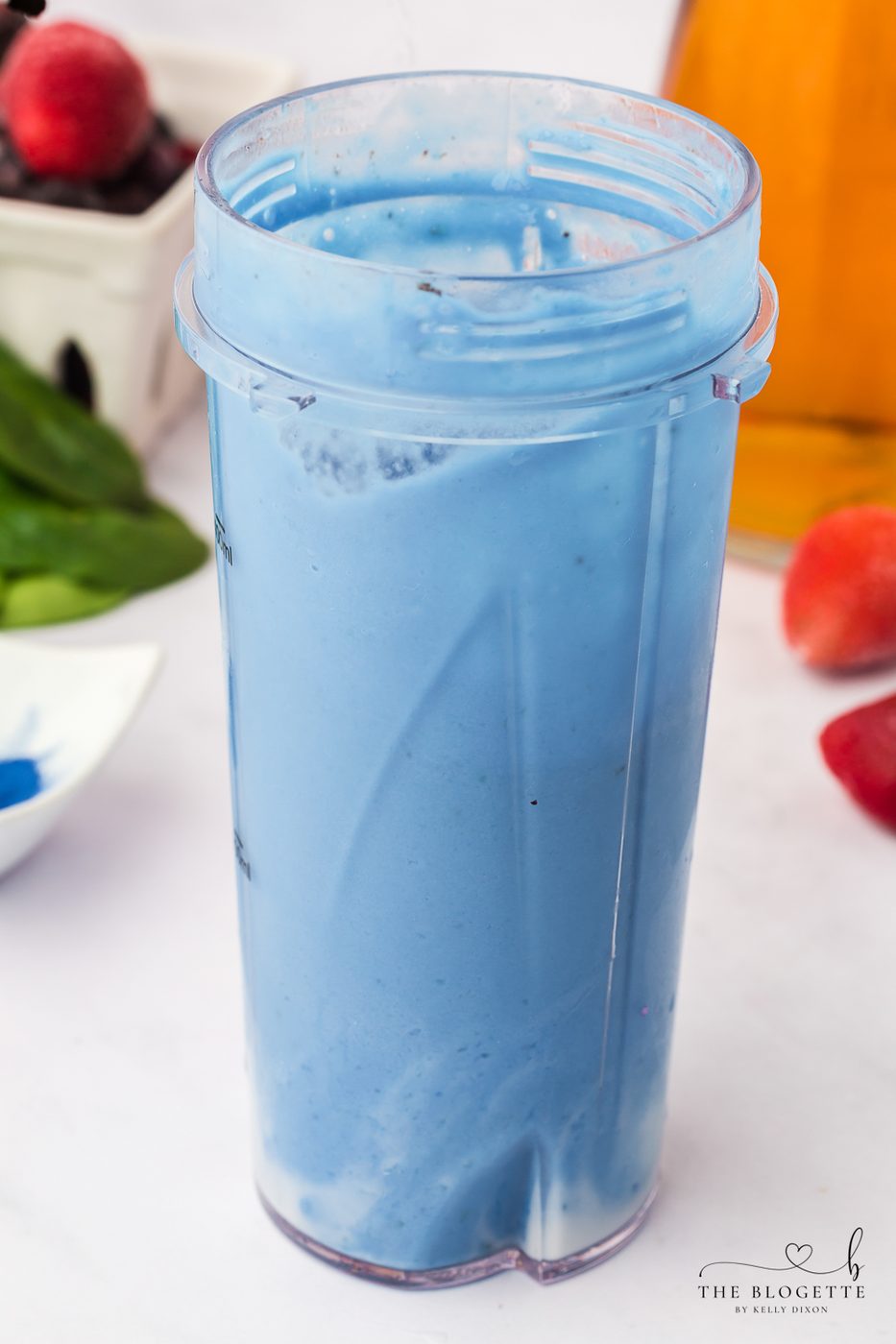 Blue layer of a rainbow smoothie