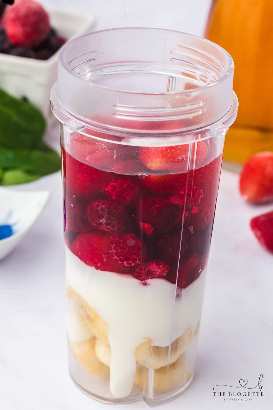 Red layer of a Rainbow Smoothie