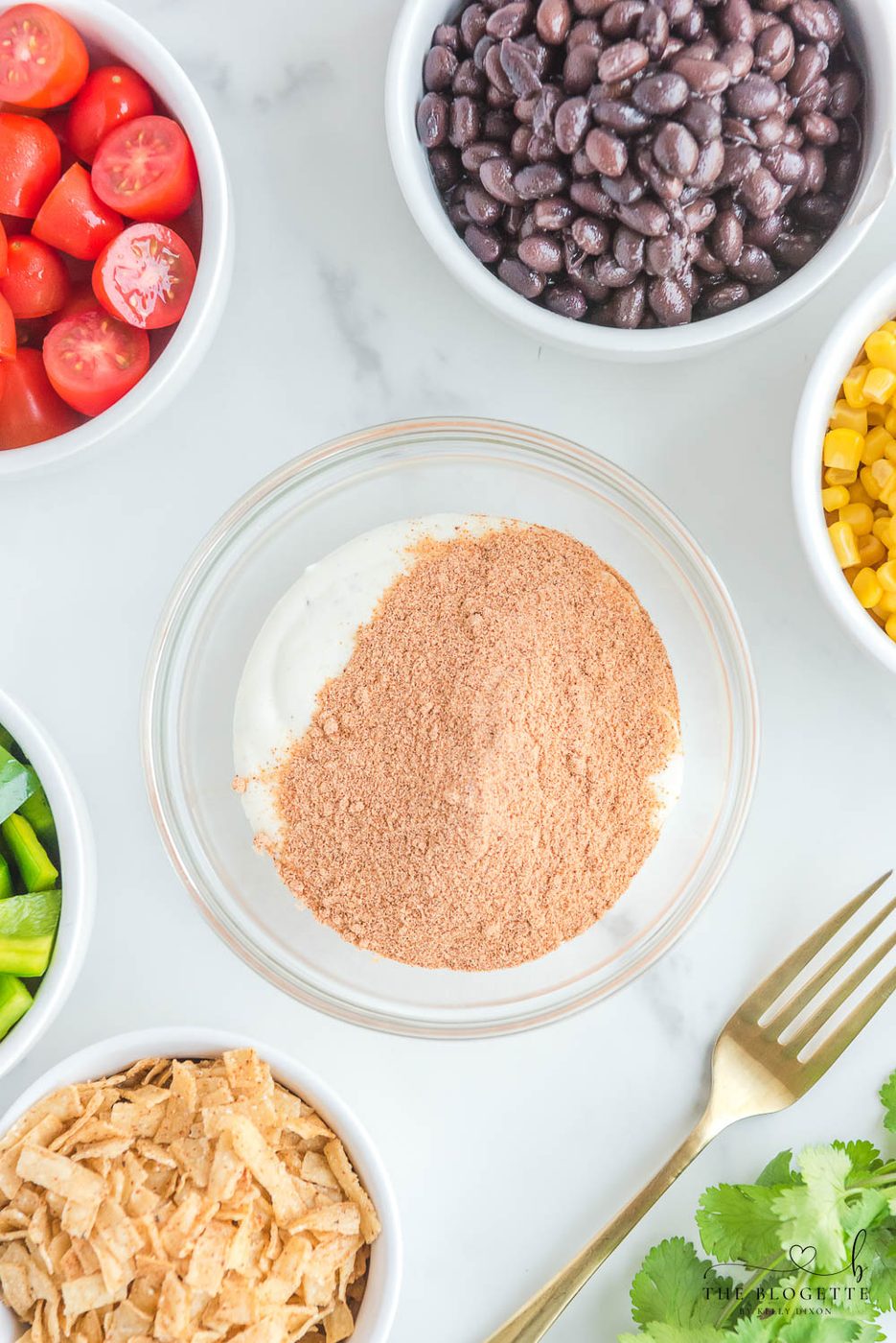 Ranch dressing and taco seasoning