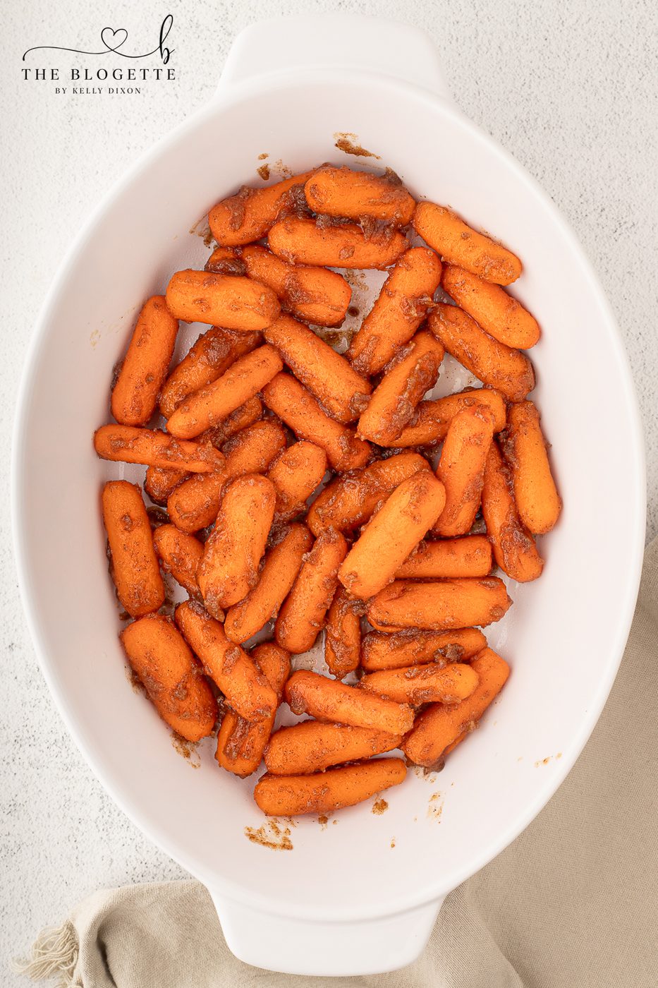 Transfer the baby carrots to the baking dish