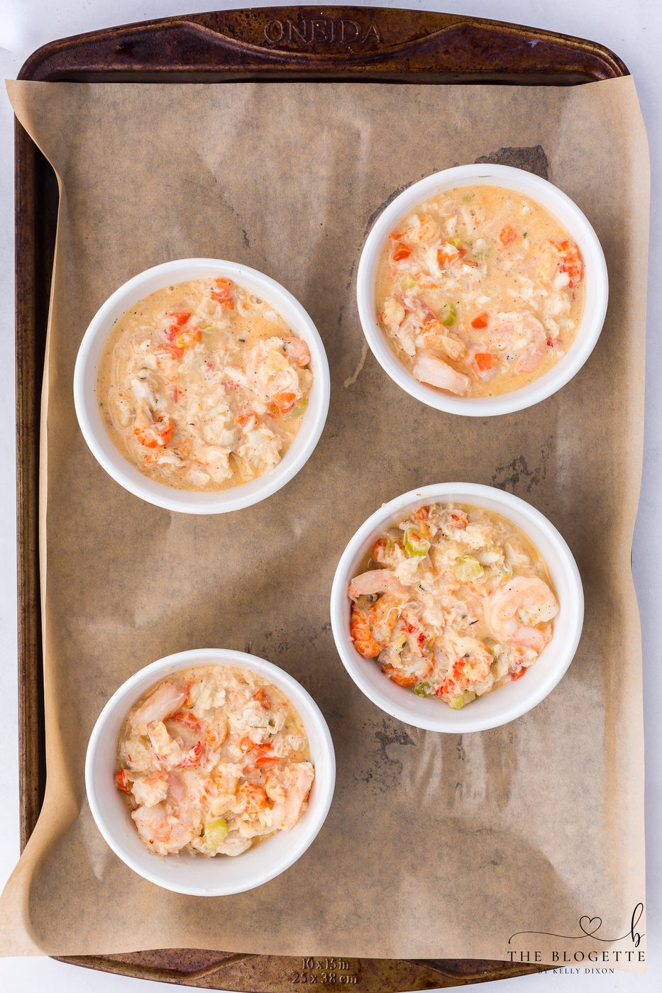 Divide the filling between 4-6 ramekin
