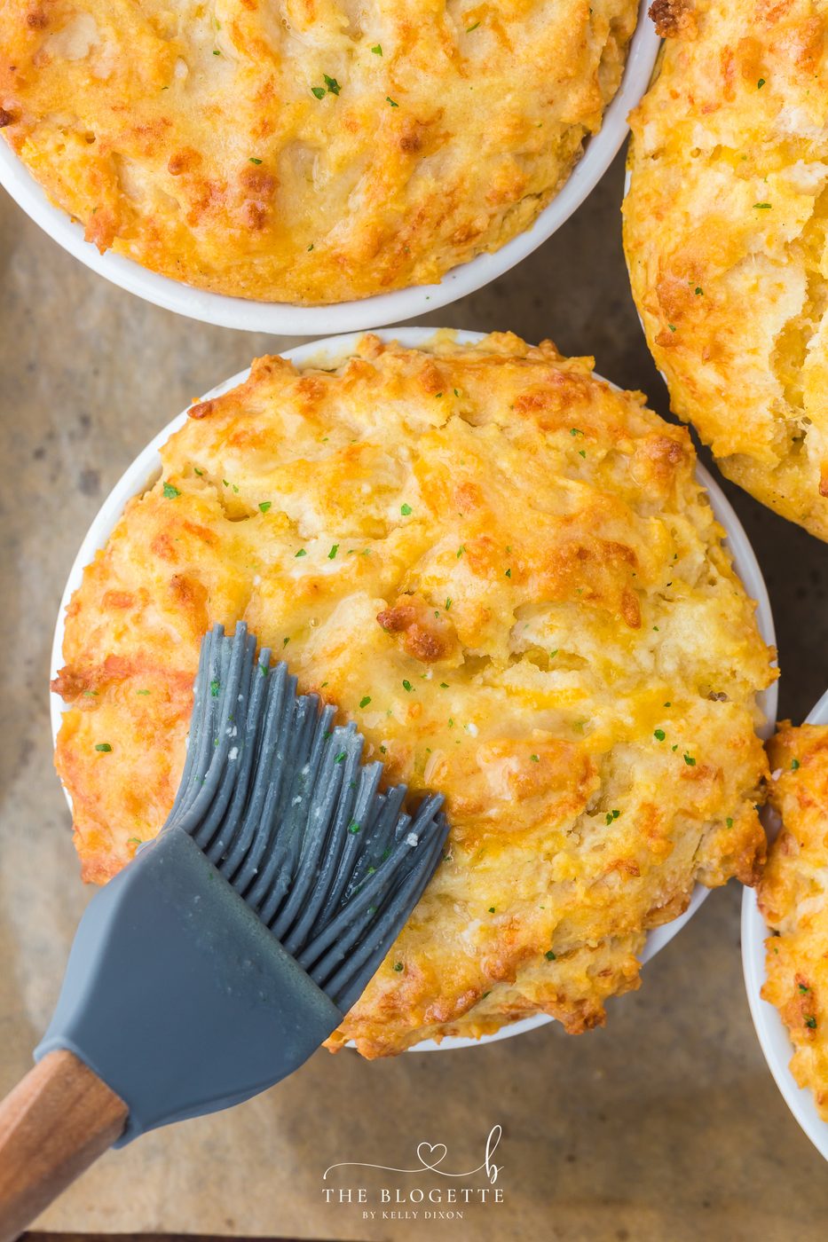 Butter the biscuit top