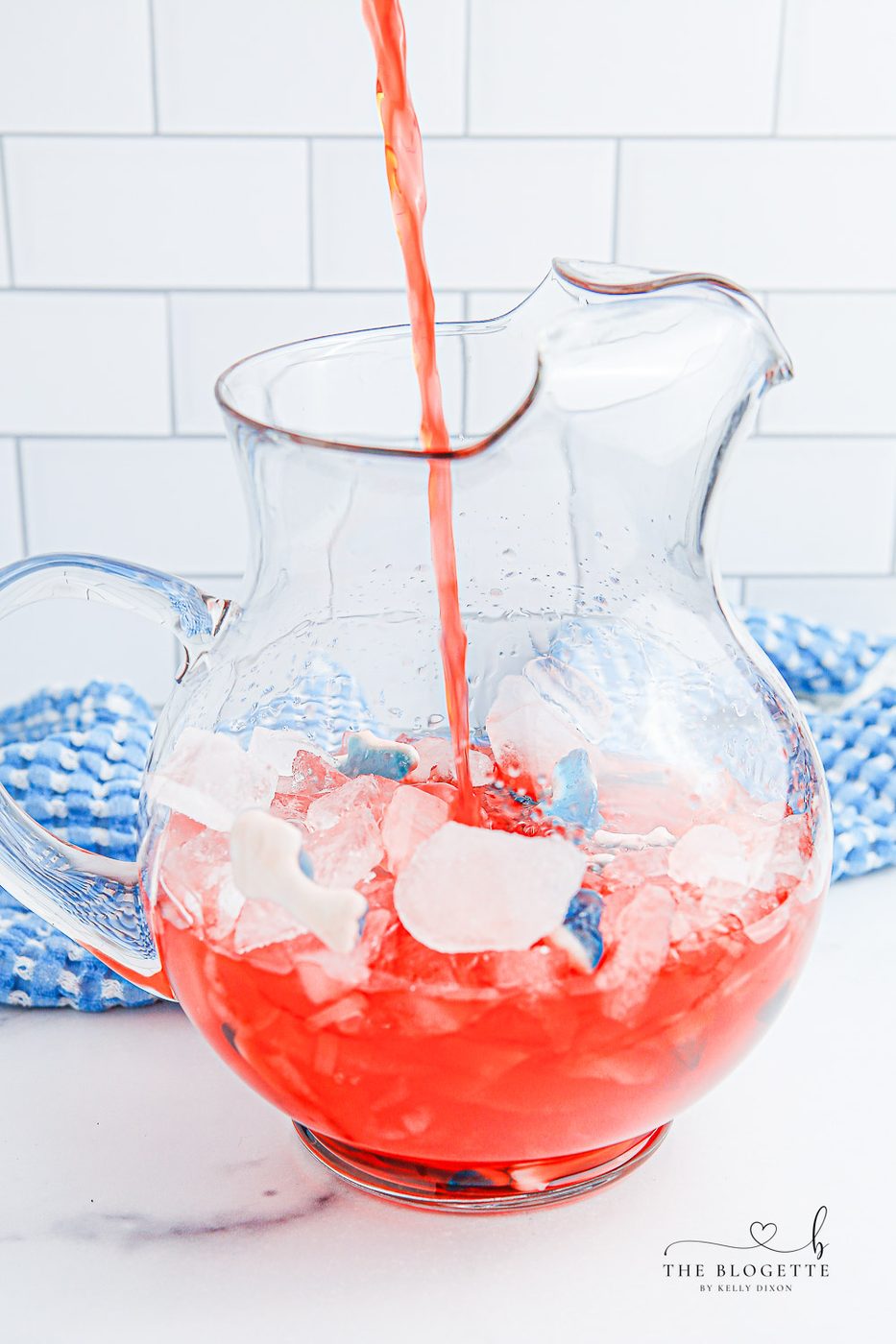 Red punch with gummy fish