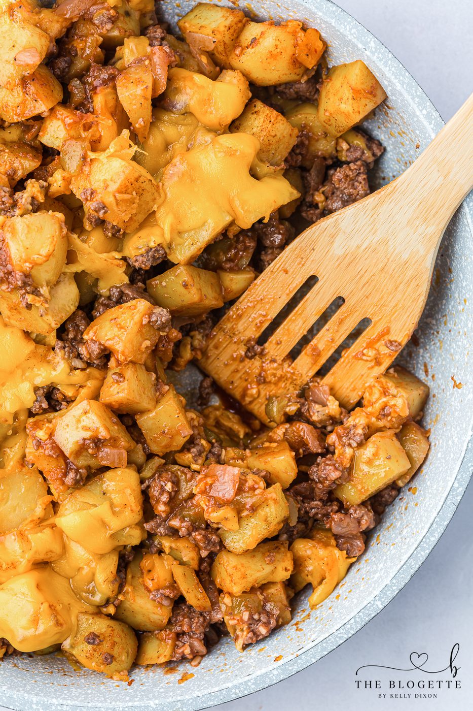 A Sloppy Joe Skillet has a satisfying combination of ground meat, spices, and tomato sauce, all cooked together for an straightforward and hearty meal.