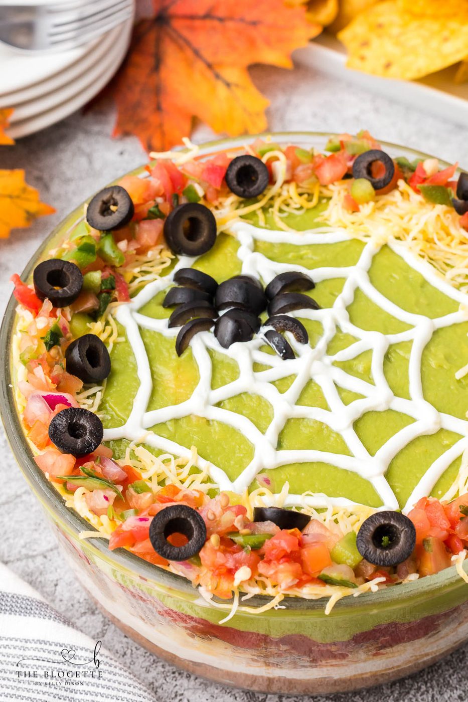 From-scratch Spider Web 7 Layer Dip