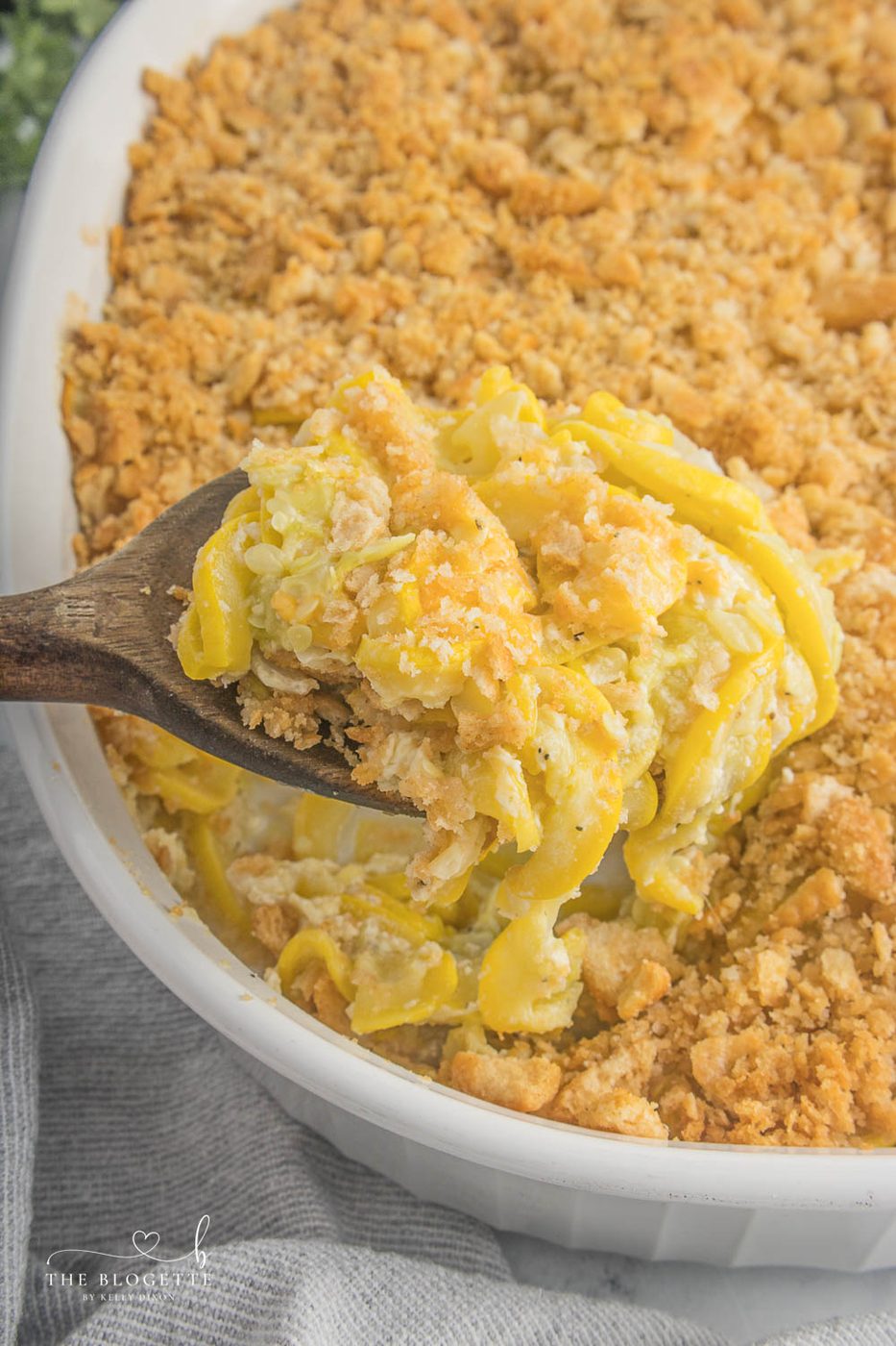 Yellow squash casserole is both comforting and indulgent. Rich, creamy layers of squash topped with buttery butter cracker crackers!