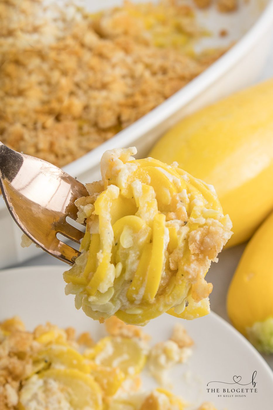 Yellow squash casserole is both comforting and indulgent. Rich, creamy layers of squash topped with buttery butter cracker crackers!