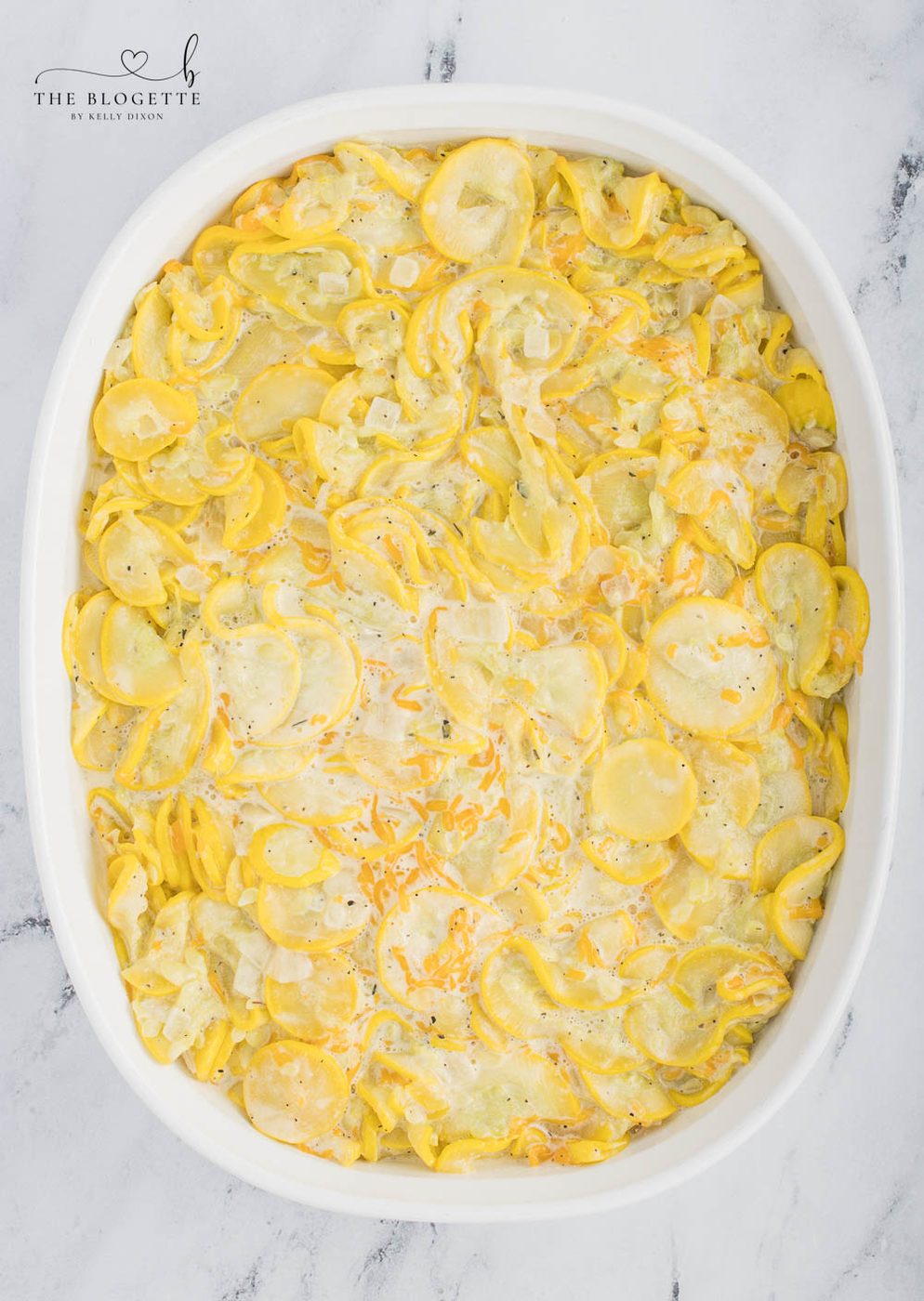 Creamy and cheesy squash casserole