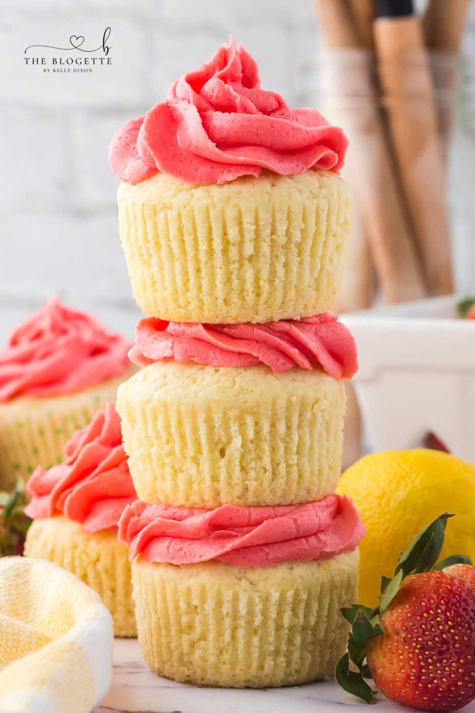 These straightforward strawberry lemon cupcakes are tender, fluffy, zingy, and topped with a standout strawberry frosting.