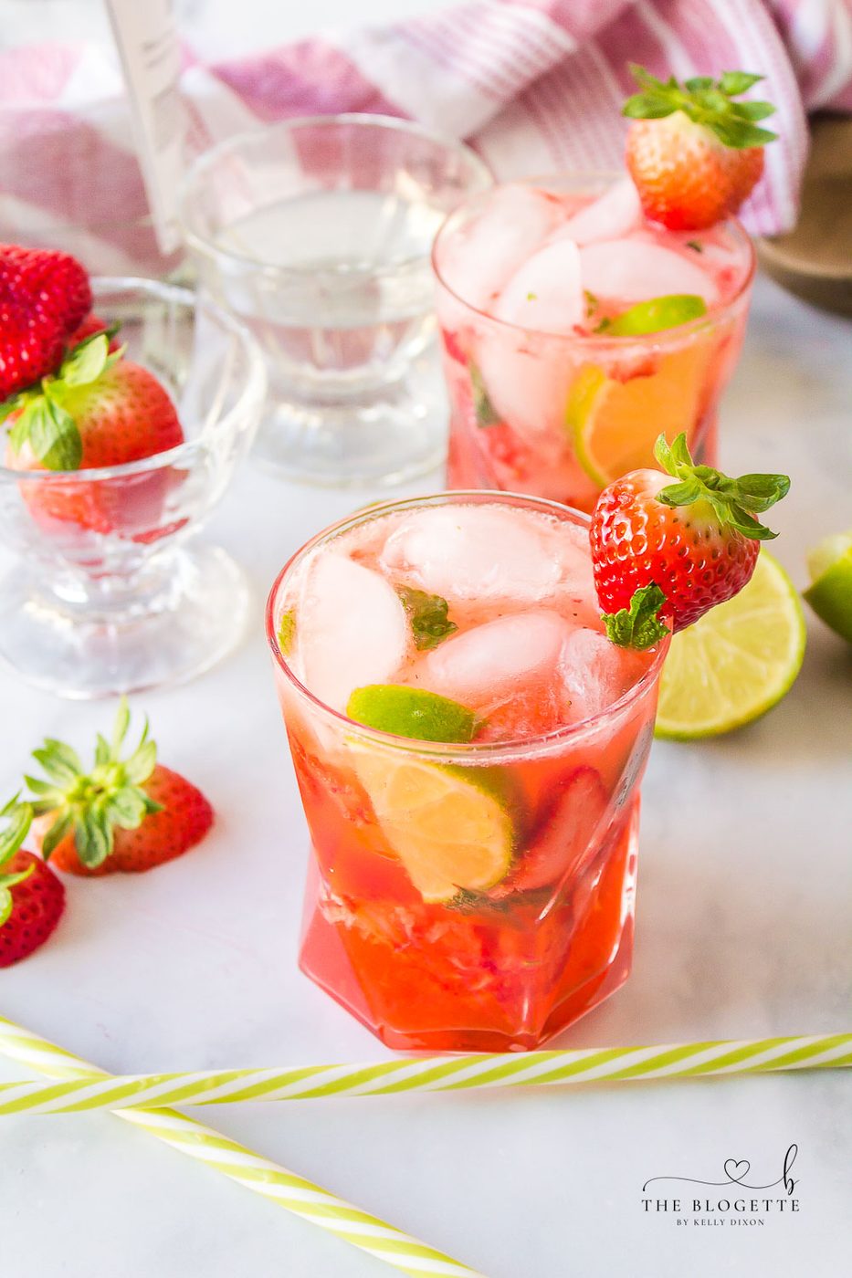 A Strawberry Mojito is a gorgeous, yet, simple twist on a traditional mojito! Prepared with strawberries, rum, lime, simple syrup, and mint, this sunny weather drink is straightforward enough for anyone to make