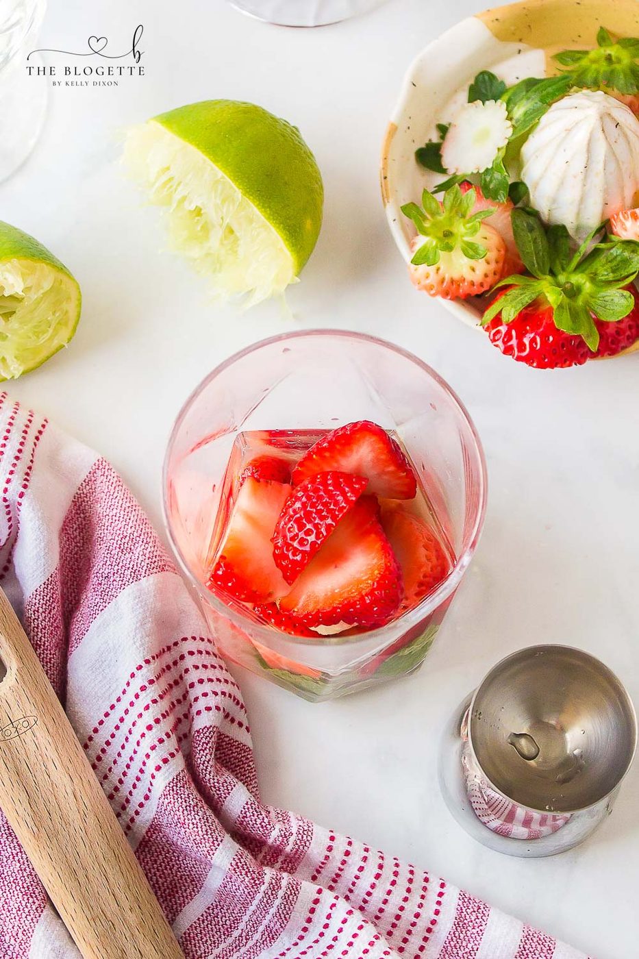 Strawberries in a drink