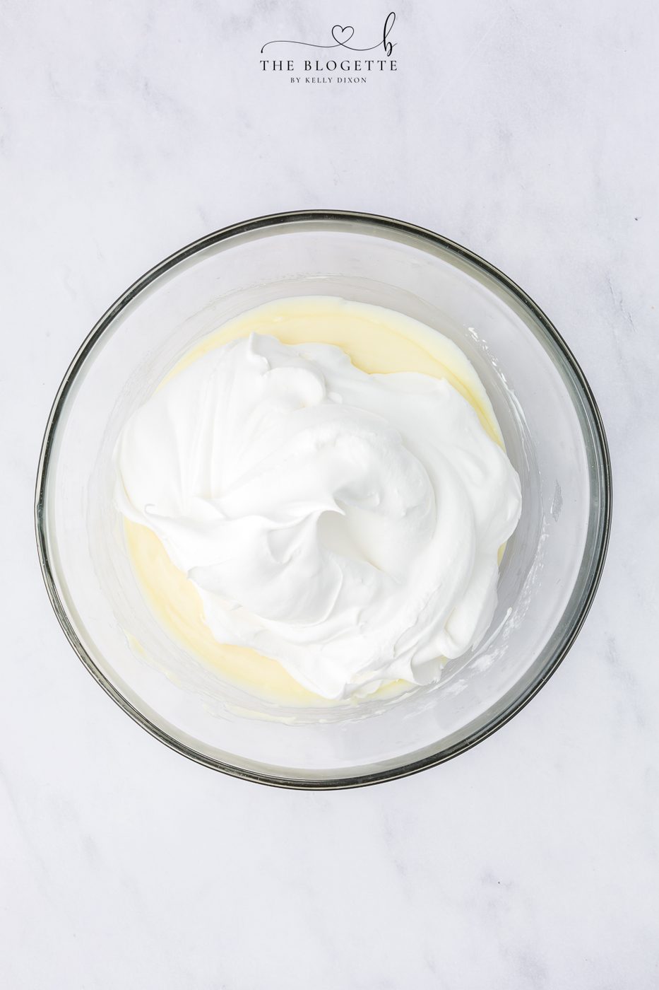 Fold in the whipped topping.