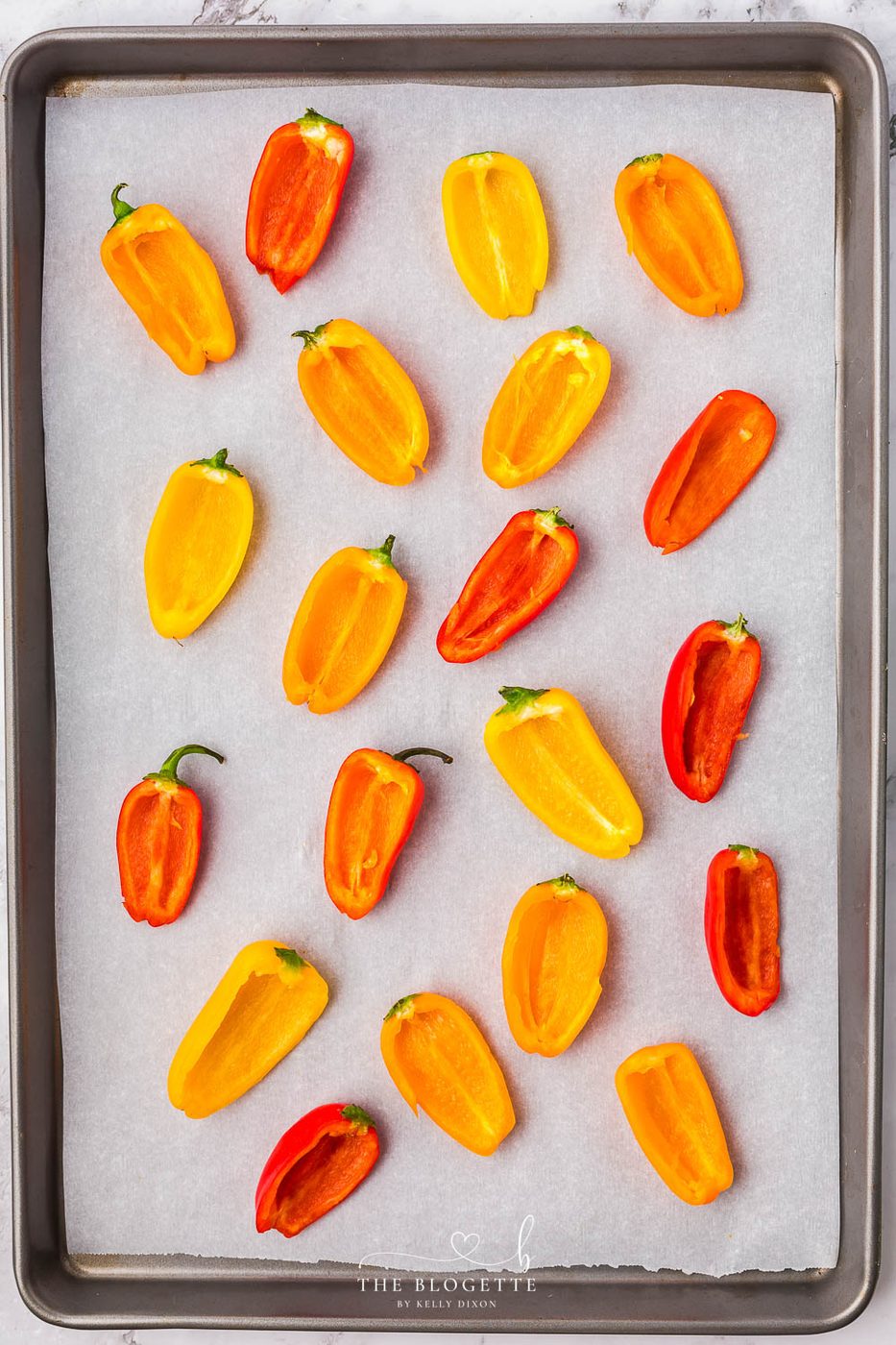 Peppers with seeds carved out
