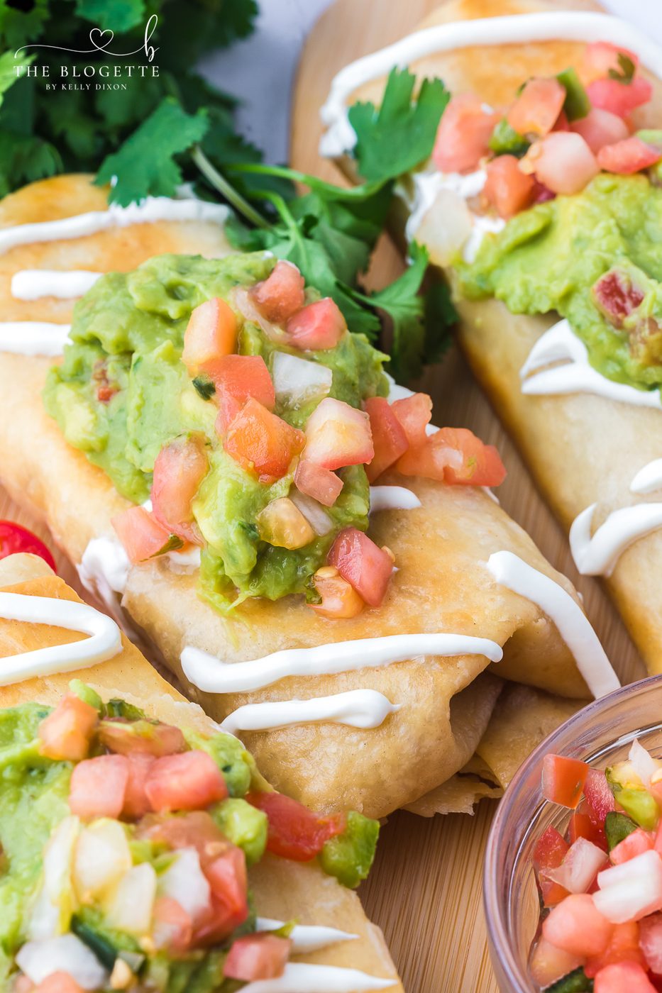 Chicken chimichangas are crispy, deep-fried burritos packed with shredded chicken and cheese all wrapped in a flour tortilla.