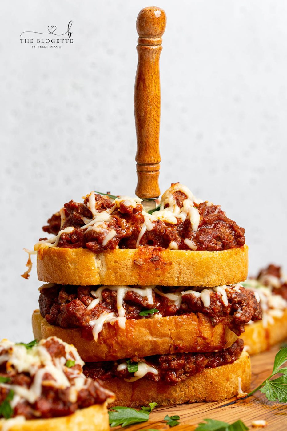 A favorite Texas Toast Sloppy Joes made with garlic bread and cheese