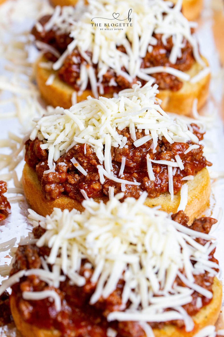 Texas Toast Sloppy Joes with cheese on top