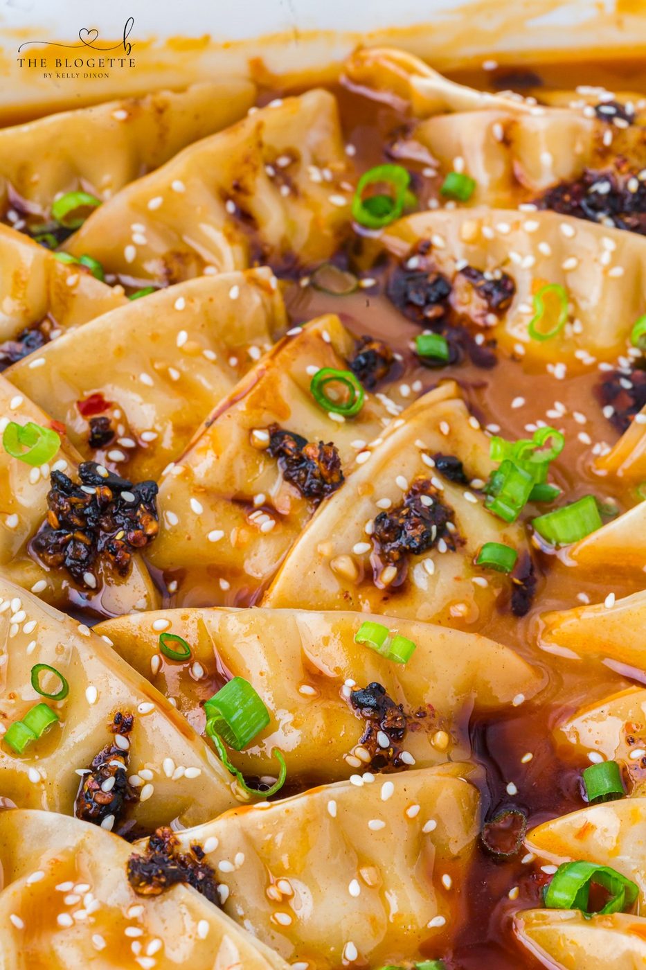 TikTok Market-style potsticker bake in a casserole dish