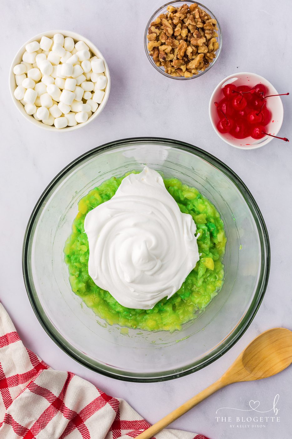 Add the cool whip to the pudding mixture