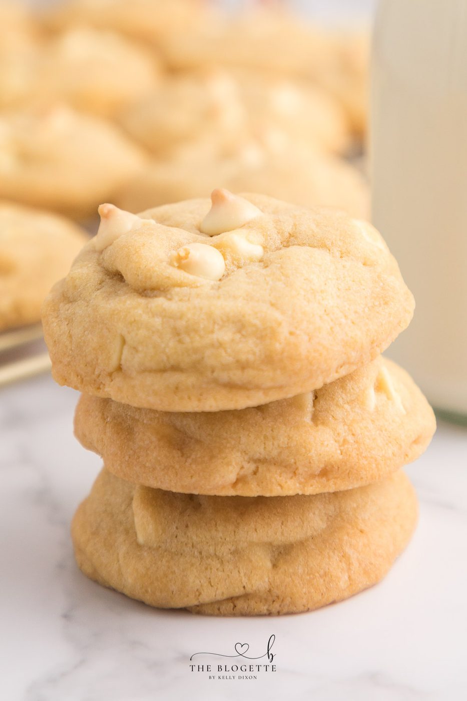 White Chocolate Chip Cookies are soft and buttery while evenly thick and sweet. straightforward to mix, no chilling, and packed with chocolate!