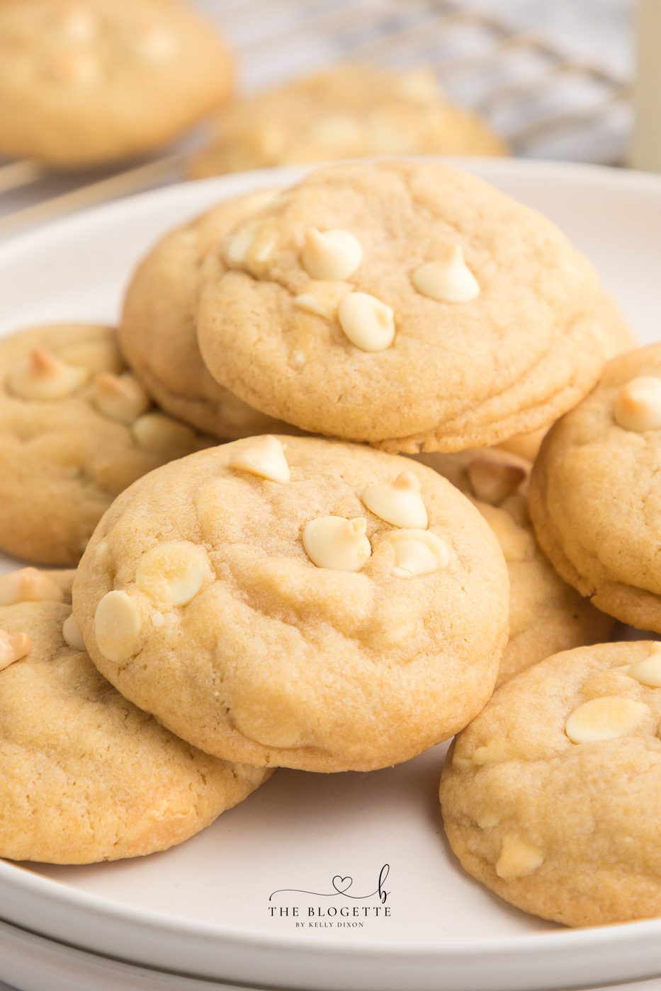 White Chocolate Chip Cookies are soft and buttery while evenly thick and sweet. straightforward to mix, no chilling, and packed with chocolate!