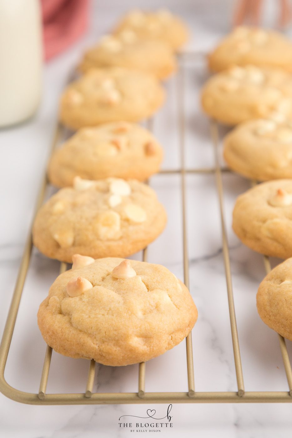 White Chocolate Chip Cookies are soft and buttery while evenly thick and sweet. straightforward to mix, no chilling, and packed with chocolate!