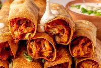 Crispy BBQ and Goat Cheddar Chicken Taquitos