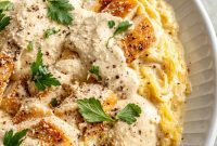 Protein-Rich Chicken Alfredo Squash Noodles