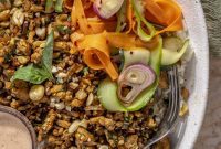 Healthy Gluten Free Dairy Free Chicken Banh Mi Bowls with Pickled Vegetables