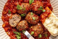 Savory Italian Meatballs in Fresh Homemade Marinara
