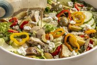 Mediterranean Grilled Chicken Salad with Crispy Roasted Potatoes