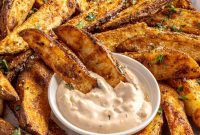 Perfectly Crispy Homemade Jo Jos with Tangy Dipping Sauce