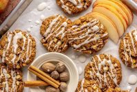 Warm Apple Spice Oatmeal Cookies with Sweet Cinnamon Drizzle Gluten Free and Dairy Free
