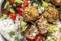 Mediterranean Turkey Meatball Bowls with Zesty Tzatziki and Crisp Cucumber