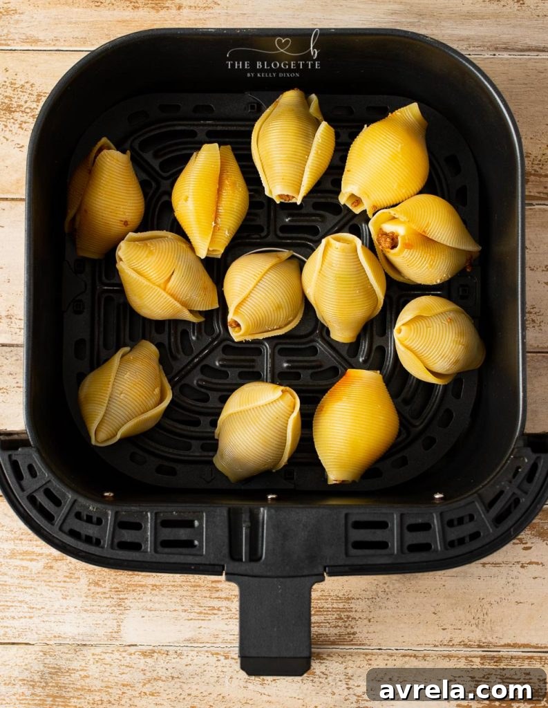 Crispy Air-Fried Taco Stuffed Shells 6 Taco Shells in Air Fryer