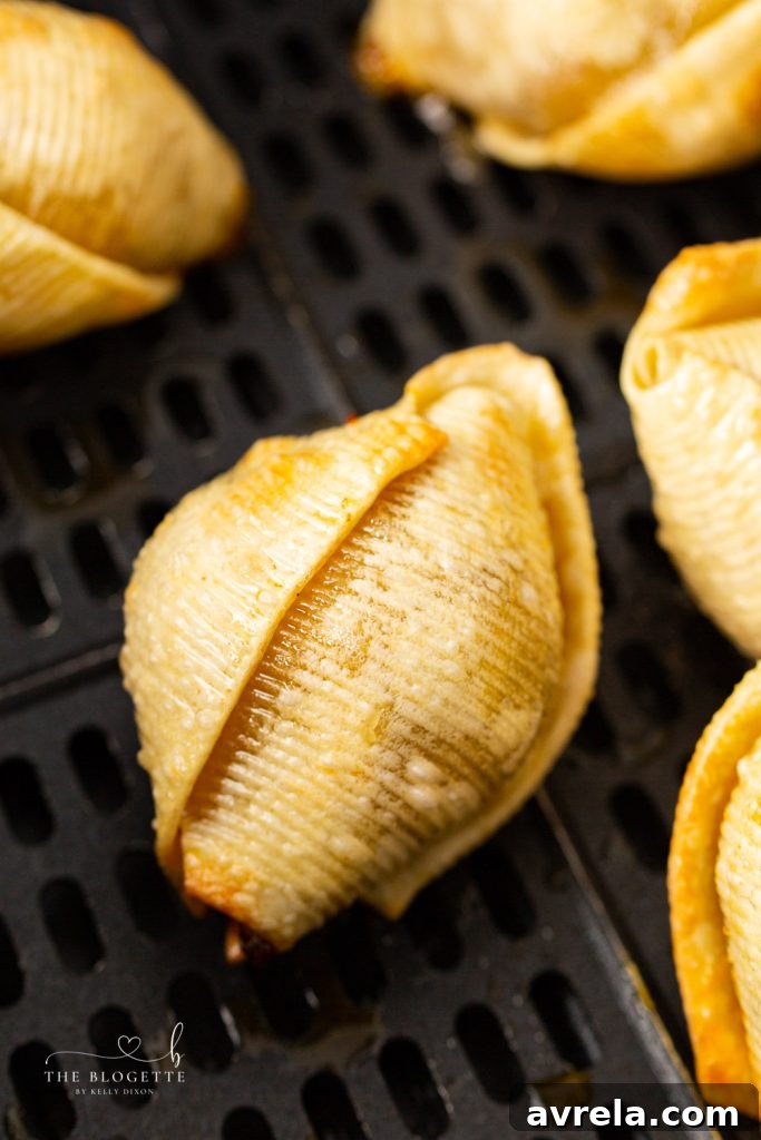 Crispy Air-Fried Taco Stuffed Shells 7 Taco Shells in Air Fryer Filled with Meat and Cheese