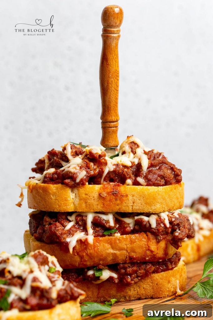 Sloppy Joe Toast 3 The BEST Texas Toast Sloppy Joes made with garlic bread and cheese