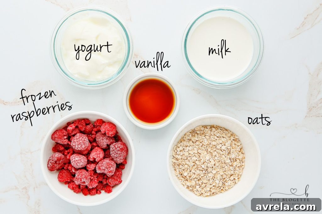Raspberry Smoothie Ingredients
