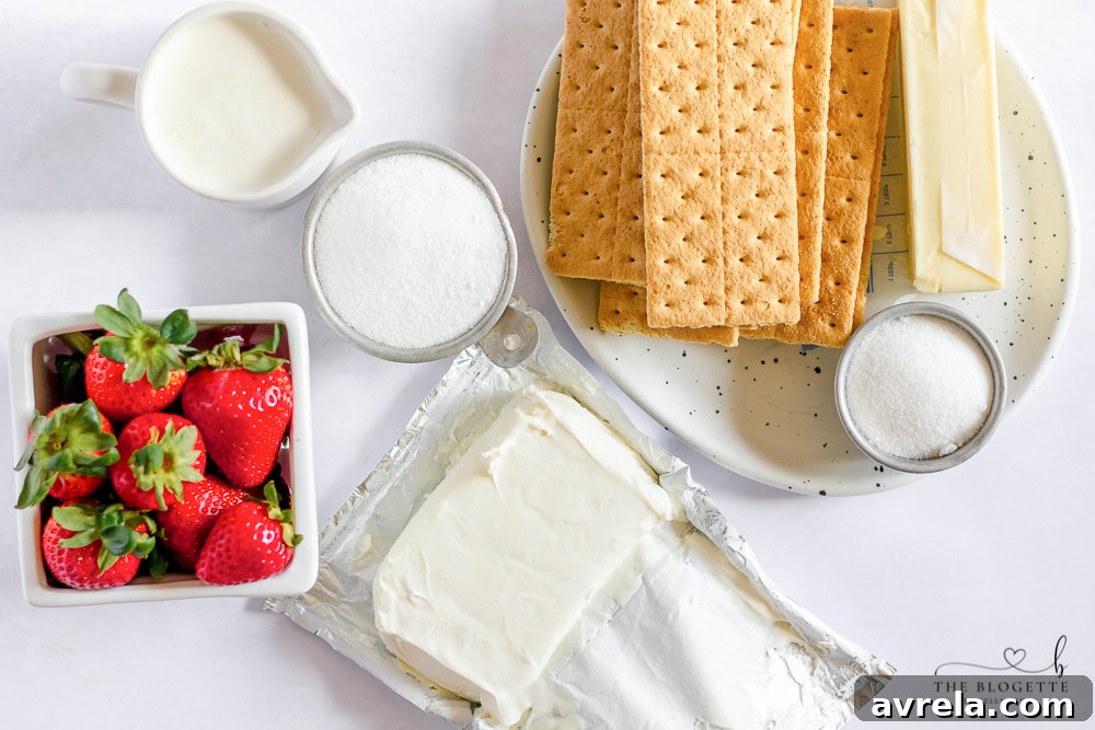 Fresh strawberries and cream cheese are key ingredients for a smooth and creamy filling.