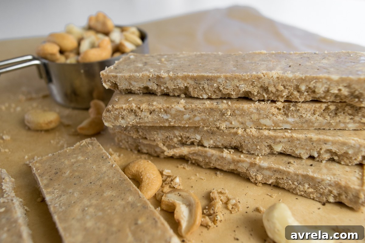 Sweet and Salty Coconut Cashew Bars, beautifully arranged