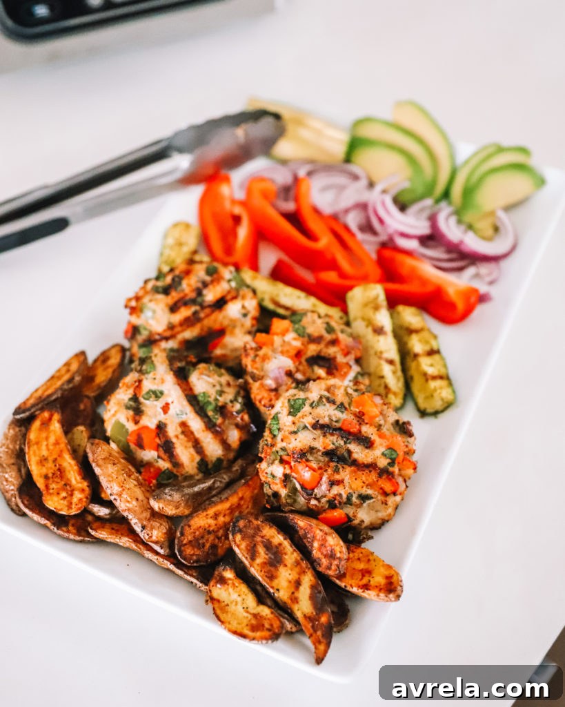 Close-up of grilled turkey burgers