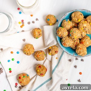 Overhead view of Monster Cookie Balls